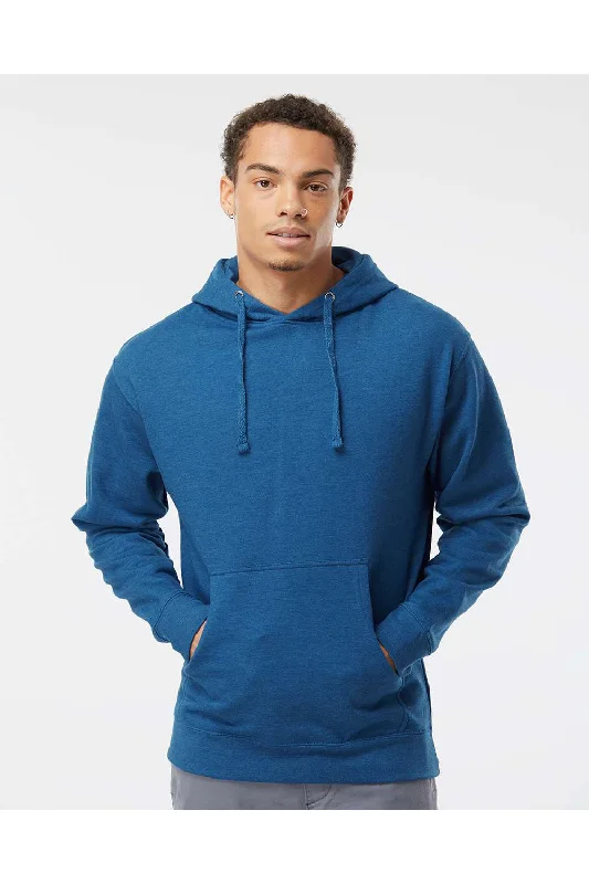 Men's antibacterial casual hoodie-Independent Trading Co. Mens Hooded Sweatshirt Hoodie w/ Pouch Pocket - Heather Royal Blue