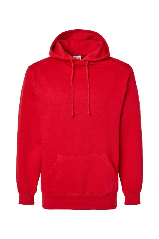 Men's modern streetwear hoodie-Badger Mens Hooded Sweatshirt Hoodie w/ Pouch Pocket - Red - Closeout