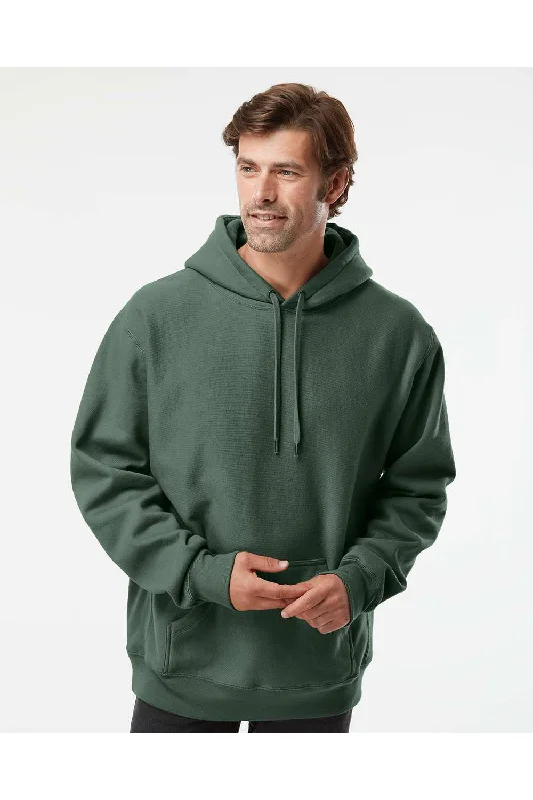 Men's quick-dry sports hoodie-Independent Trading Co. Mens Legend Hooded Sweatshirt Hoodie w/ Pouch Pocket - Alpine Green