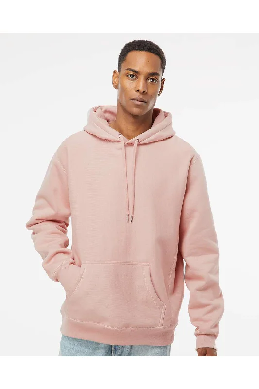 Men's organic fleece hoodie-Independent Trading Co. Mens Legend Hooded Sweatshirt Hoodie w/ Pouch Pocket - Dusty Pink