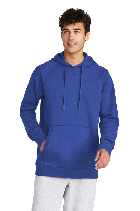 Men's versatile workout hoodie-Sport-Tek Mens Drive Fleece Hooded Sweatshirt Hoodie w/ Pouch Pocket - True Royal Blue