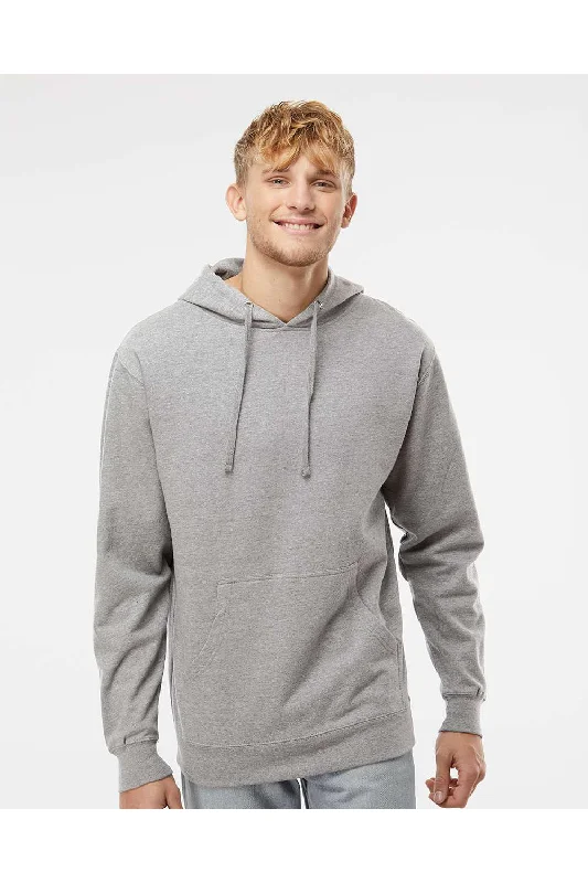 Men's ultra-light gym hoodie-Independent Trading Co. Mens Hooded Sweatshirt Hoodie w/ Pouch Pocket - Heather Grey