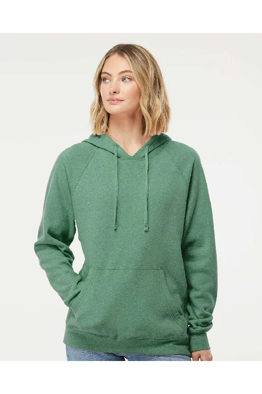 Men's pre-shrunk active hoodie-Independent Trading Co. Mens Special Blend Raglan Hooded Sweatshirt Hoodie w/ Pouch Pocket - Sea Green