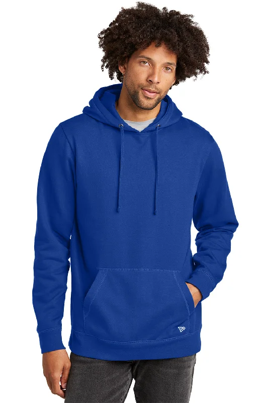 Men's breathable hiking hoodie-New Era Mens Comeback Fleece Hooded Sweatshirt Hoodie w/ Pouch Pocket - Royal Blue