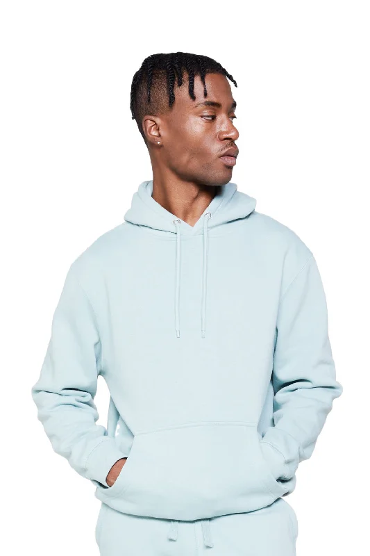 Men's breathable performance hoodie-Lane Seven Mens Premium Hooded Sweatshirt Hoodie w/ Pouch Pocket - Seafoam Blue