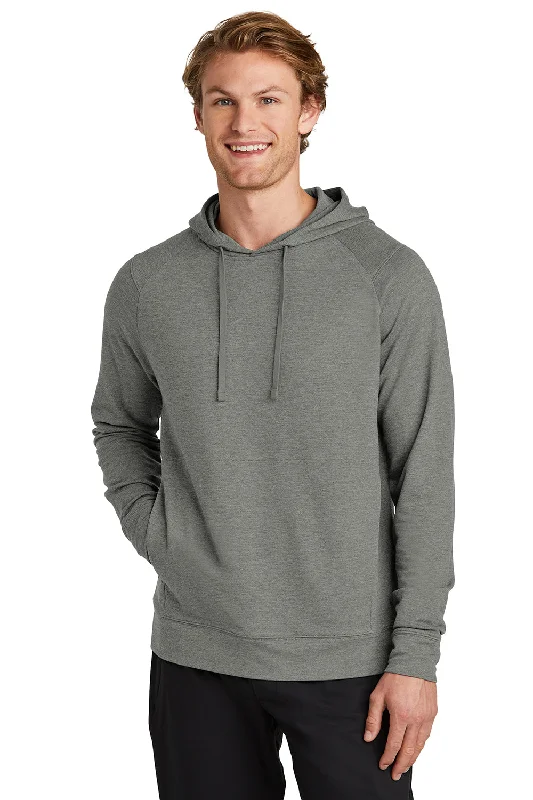 Men's wrinkle-free gym hoodie-Sport-Tek Mens Flex Fleece Moisture Wicking Hooded Sweatshirt Hoodie w/ Pockets - Heather Light Grey