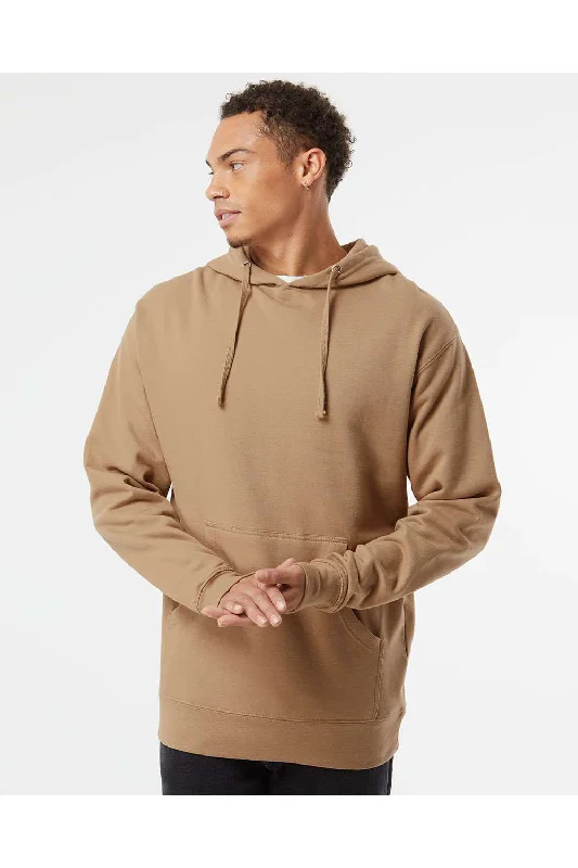 Men's modern casual hoodie-Independent Trading Co. Mens Hooded Sweatshirt Hoodie w/ Pouch Pocket - Sandstone Brown