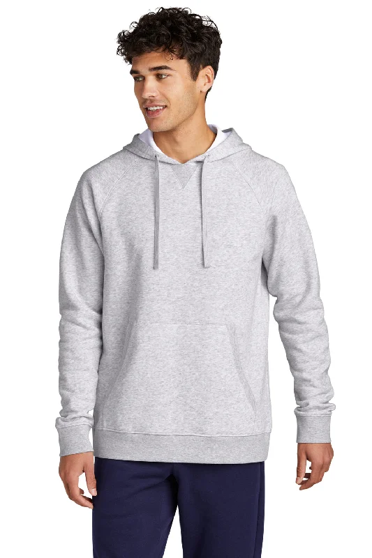 Men's antibacterial active hoodie-Sport-Tek Mens Drive Fleece Hooded Sweatshirt Hoodie w/ Pouch Pocket - Heather Grey