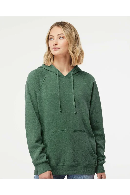 Men's sustainable travel hoodie-Independent Trading Co. Mens Special Blend Raglan Hooded Sweatshirt Hoodie w/ Pouch Pocket - Moss Green