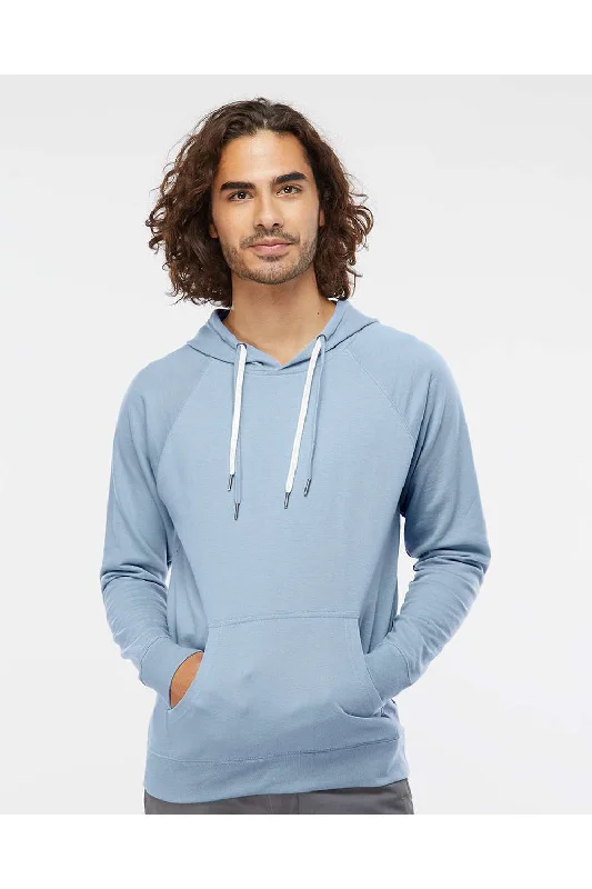 Men's versatile hiking hoodie-Independent Trading Co. Mens Icon Loopback Terry Hooded Sweatshirt Hoodie w/ Pouch Pocket - Misty Blue