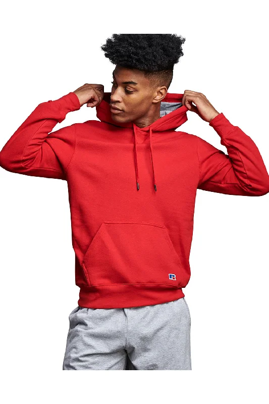 Men's comfortable streetwear hoodie-Russell Athletic Mens Classic Hooded Sweatshirt Hoodie w/ Pouch Pocket - True Red - Closeout