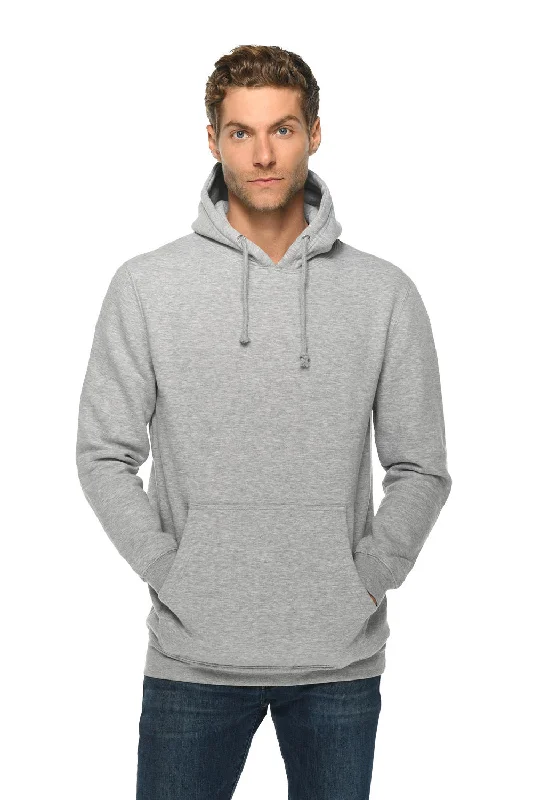 Men's antibacterial active hoodie-Lane Seven Mens Hooded Sweatshirt Hoodie w/ Pouch Pocket - Heather Grey