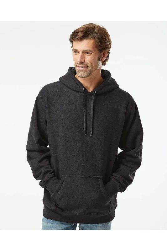 Men's lightweight hiking hoodie-Independent Trading Co. Mens Legend Hooded Sweatshirt Hoodie w/ Pouch Pocket - Heather Charcoal Grey