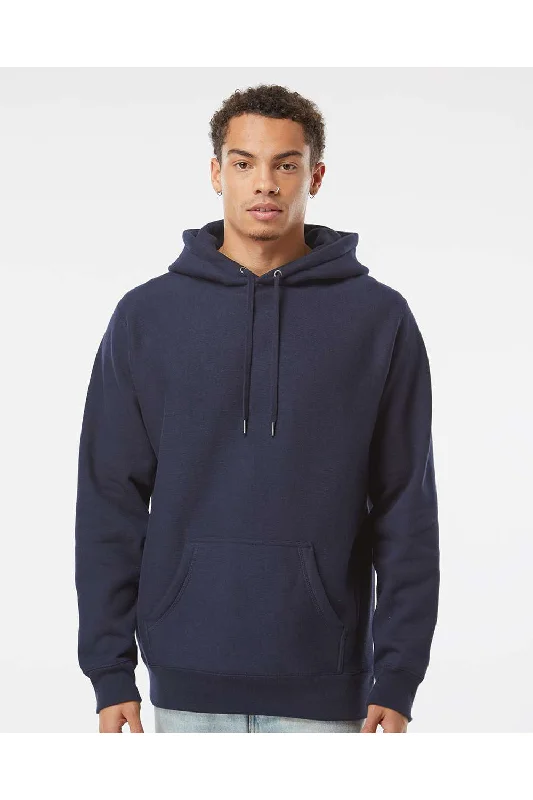 Men's performance running hoodie-Independent Trading Co. Mens Legend Hooded Sweatshirt Hoodie w/ Pouch Pocket - Classic Navy Blue