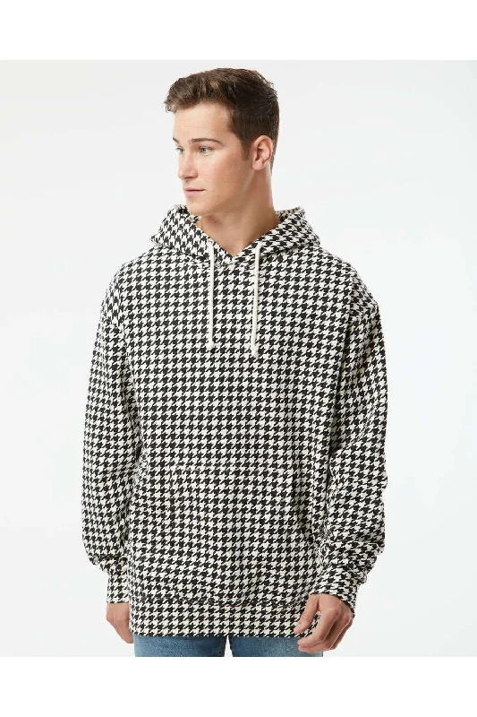 Men's sustainable casual hoodie-Independent Trading Co. Mens Hooded Sweatshirt Hoodie w/ Pouch Pocket - Houndstooth