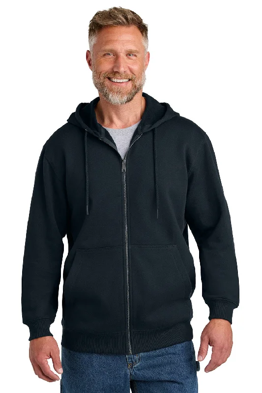 Men's high-performance hiking hoodie-CornerStone Mens Tough Fleece Full Zip Hooded Sweatshirt Hoodie w/ Pockets - Navy Blue - New