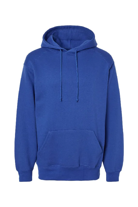 Men's breathable casual hoodie-Badger Mens Hooded Sweatshirt Hoodie w/ Pouch Pocket - Royal Blue - Closeout