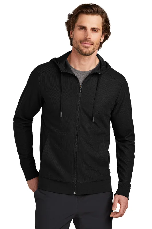 Men's comfortable casual hoodie-Ogio Mens Revive Full Zip Hooded Sweatshirt Hoodie w/ Pockets - Blacktop