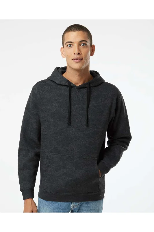 Men's functional pullover hoodie-LAT Mens Elevated Fleece Basic Hooded Sweatshirt Hoodie w/ Pouch Pocket - Storm Camo