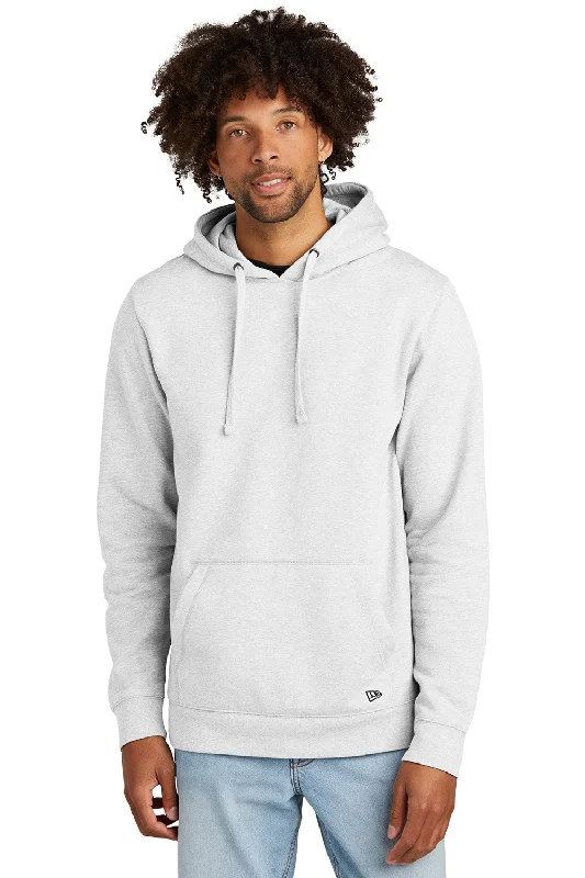 Men's high-stretch running hoodie-New Era Mens Comeback Fleece Hooded Sweatshirt Hoodie w/ Pouch Pocket - Ash Grey