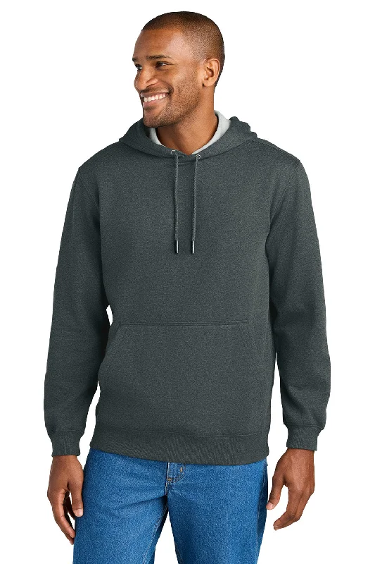 Men's quick-dry hiking hoodie-CornerStone Mens Tough Fleece Hooded Sweatshirt Hoodie w/ Pouch Pocket - Heather Charcoal Grey - New