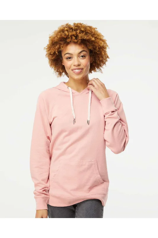 Men's sustainable outdoor hoodie-Independent Trading Co. Mens Icon Loopback Terry Hooded Sweatshirt Hoodie w/ Pouch Pocket - Rose Pink