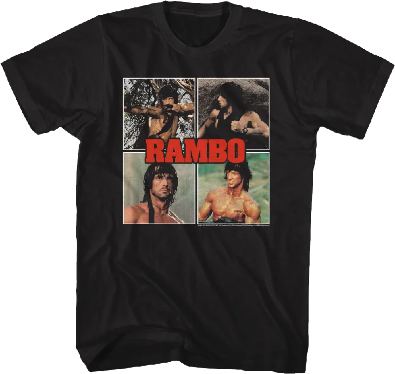 Men's nature-inspired graphic t-shirt-Four Photos Rambo T-Shirt