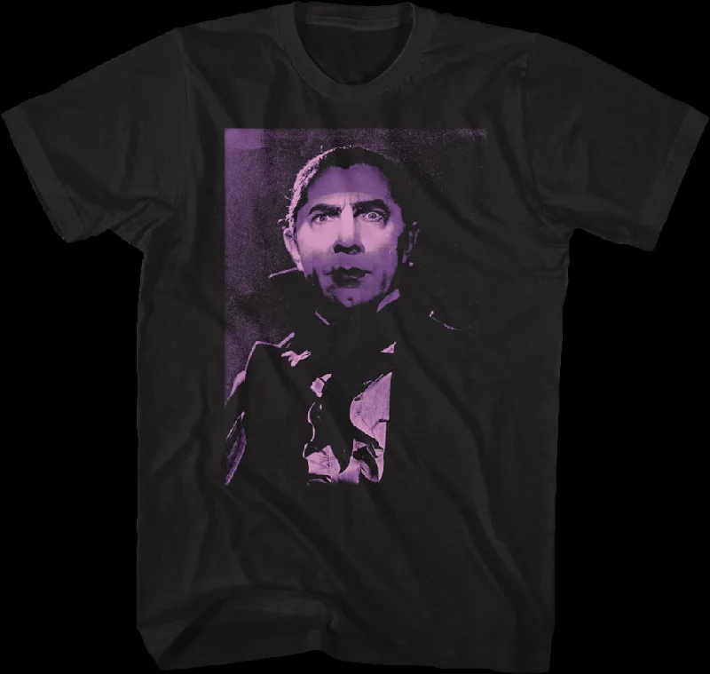 Men's quick-drying t-shirt-Dracula Purple Photo Bela Lugosi T-Shirt