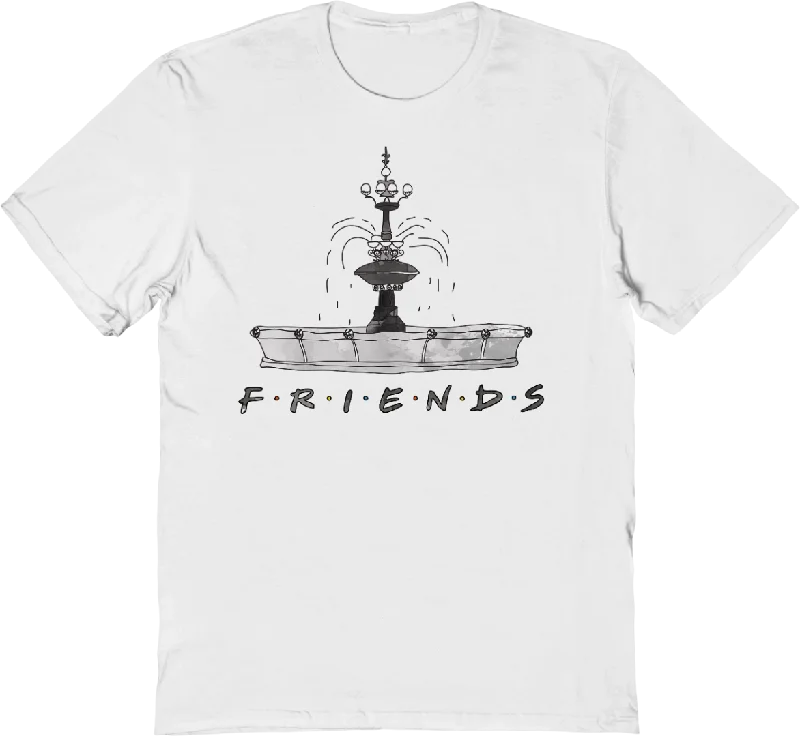 Men's soft-touch t-shirt-Fountain Sketch Friends T-Shirt