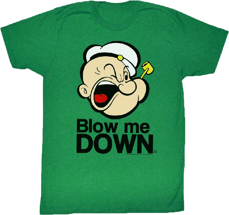 Men's vintage graphic t-shirt-Blow Me Down Popeye T-Shirt