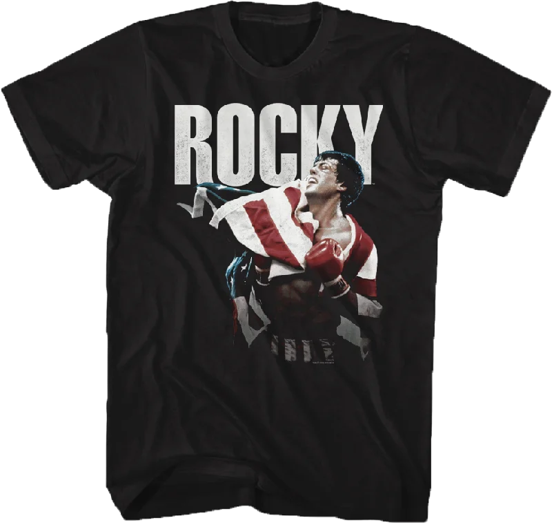 Men's fashion staple t-shirt-American Flag Rocky T-Shirt