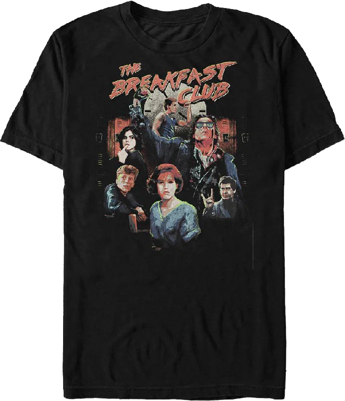 Men's sport-inspired t-shirt-Cast Collage Breakfast Club T-Shirt