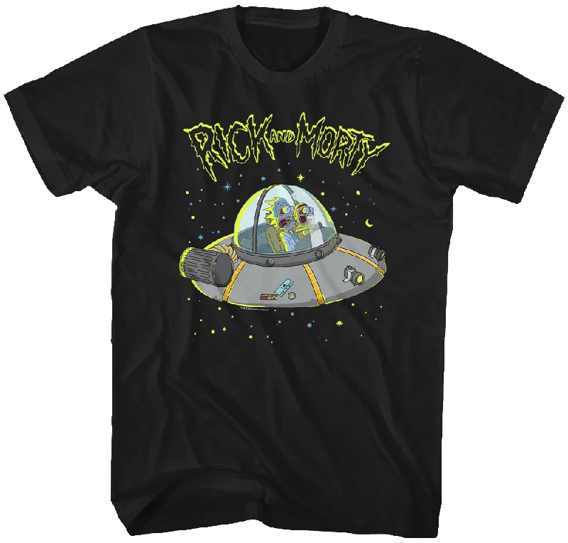 Men's iconic design t-shirt-Galaxy Space Cruiser Rick and Morty T-Shirt