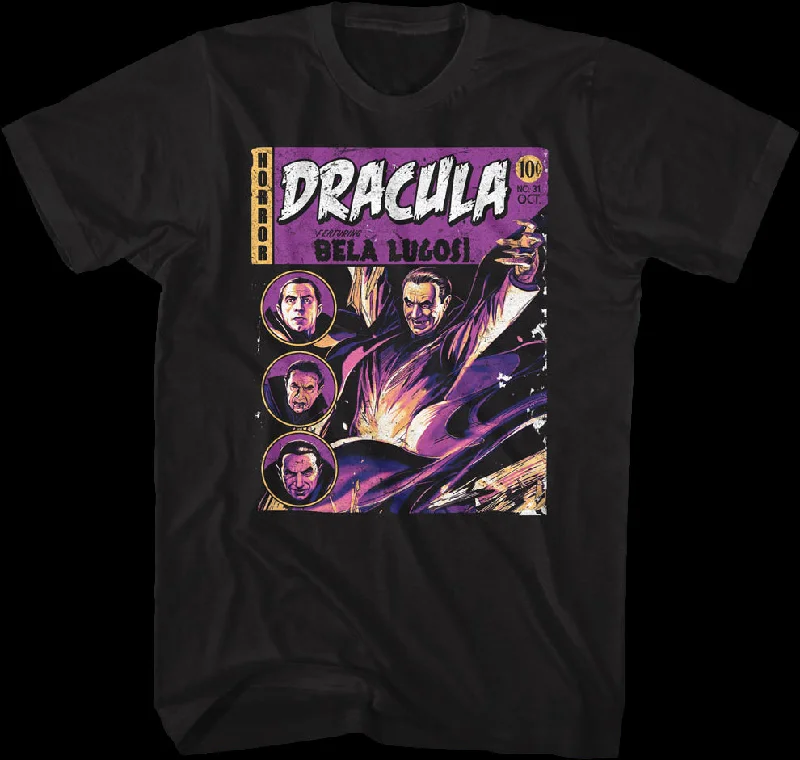 Men's eco-friendly fabric t-shirt-Dracula Comic Book Cover Bela Lugosi T-Shirt