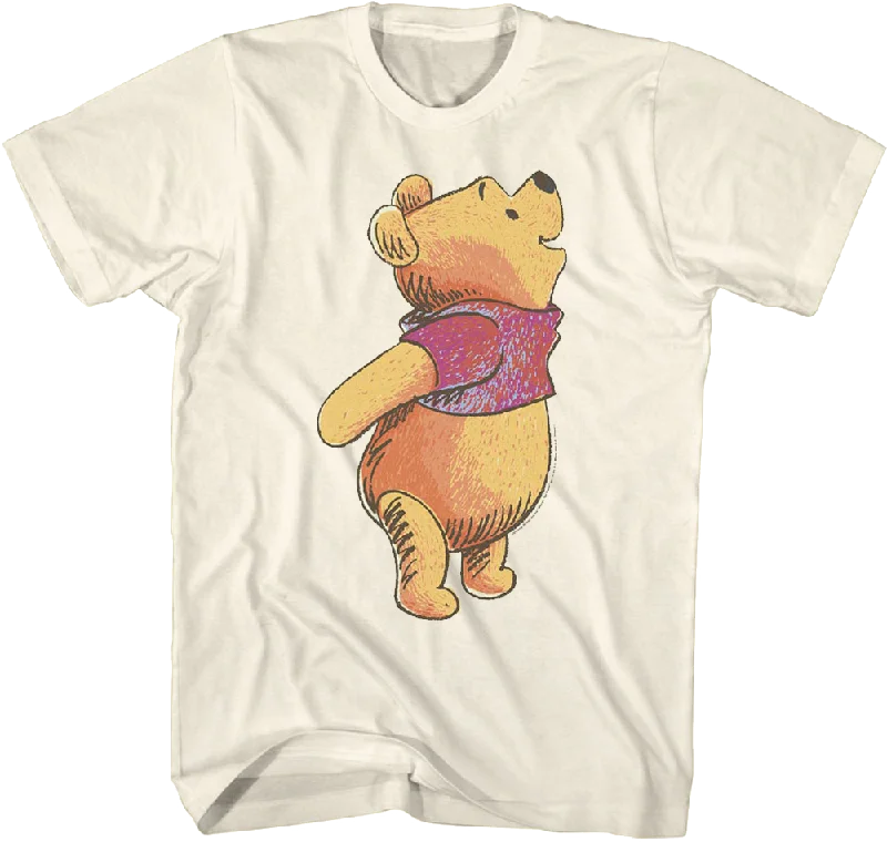 Men's iconic design t-shirt-Classic Sketch Winnie The Pooh T-Shirt