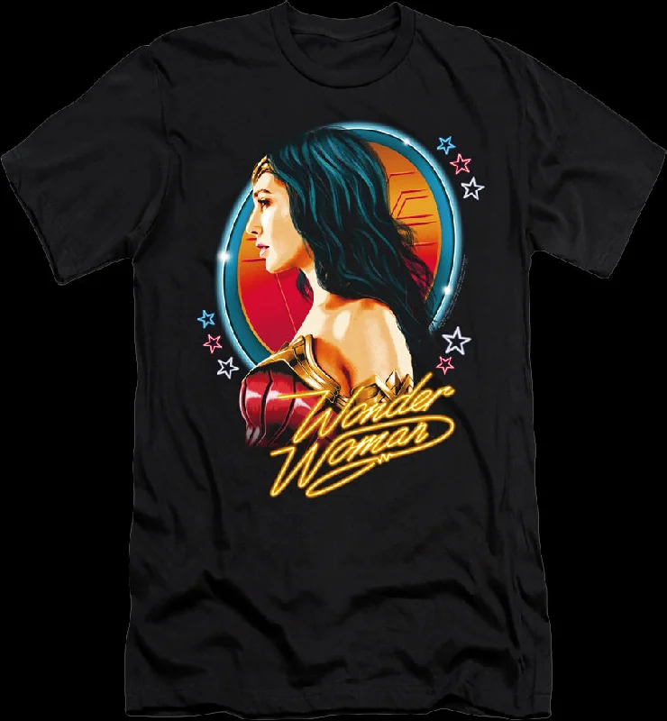 Men's comfy lounge t-shirt-Retro Airbrush Wonder Woman 1984 T-Shirt