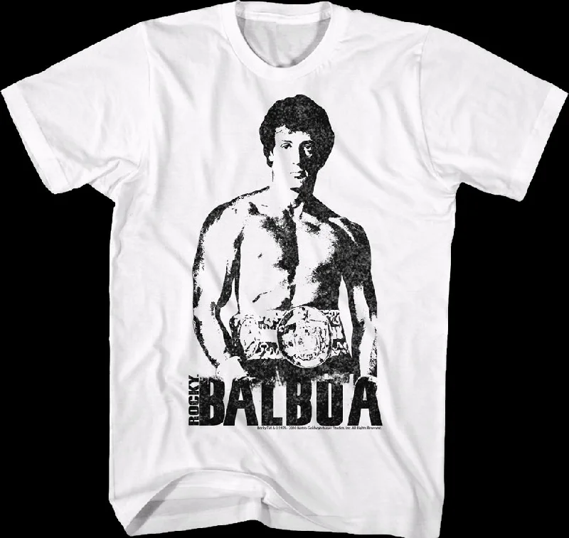 Men's relaxed fit casual t-shirt-Black and White Rocky Balboa T-Shirt