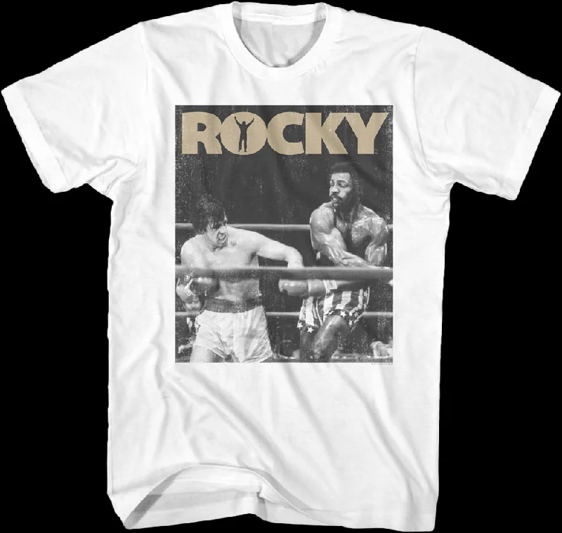 Men's lightweight active t-shirt-Distressed Apollo vs Rocky T-Shirt