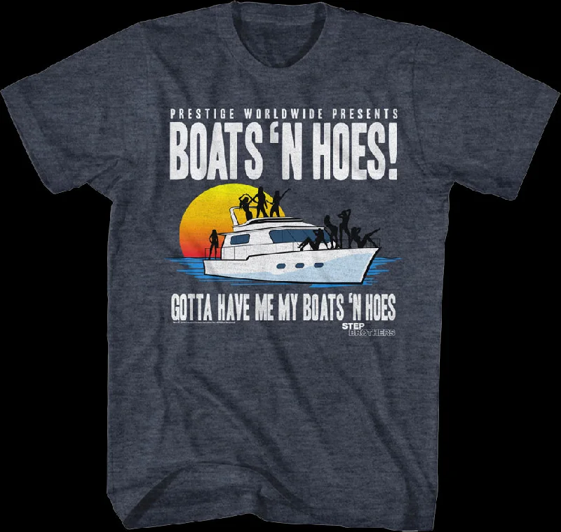 Men's organic fabric t-shirt-Retro Boats 'N Hoes Step Brothers T-Shirt