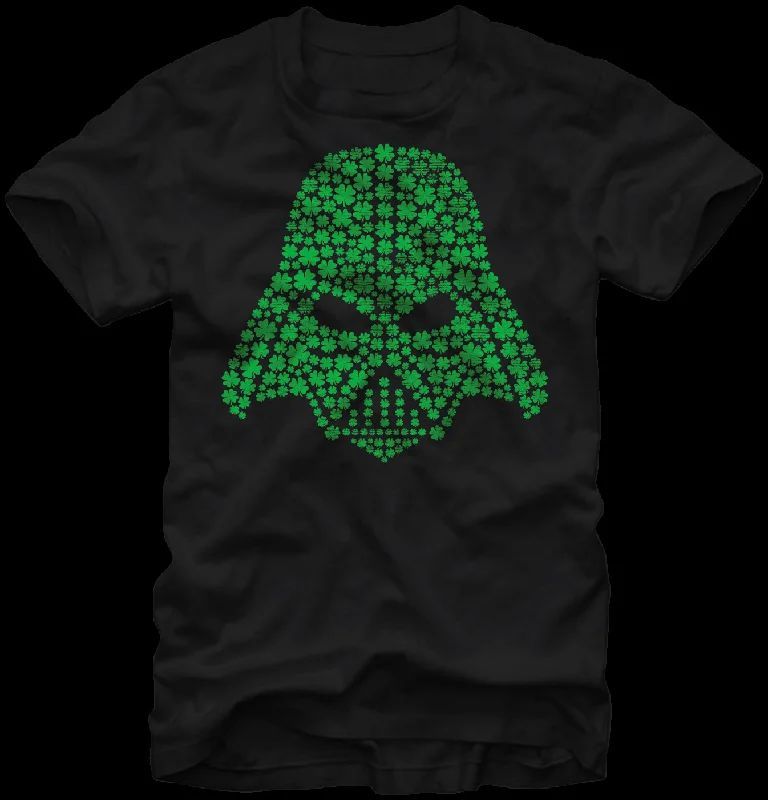 Men's organic fabric t-shirt-Shamrock Vader Helmet Star Wars T-Shirt