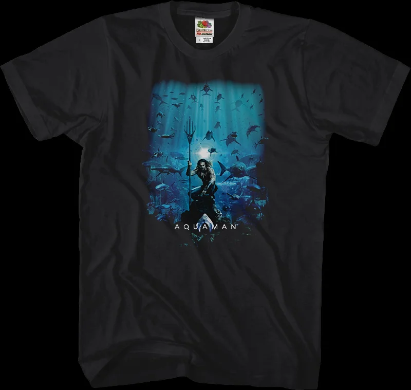 Men's summer-ready t-shirt-Movie Poster Aquaman T-Shirt