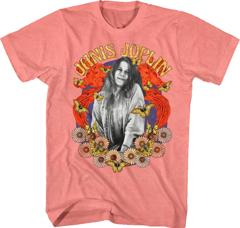 Men's comfy lounge t-shirt-Flower Power Janis Joplin T-Shirt