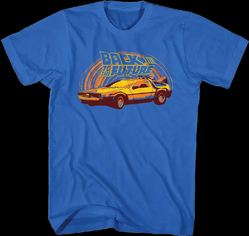 Men's heavyweight t-shirt-Sunrise DeLorean Back To The Future T-Shirt