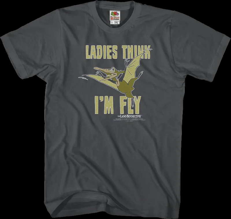 Men's quick-drying t-shirt-Ladies Think I'm Fly Land Before Time T-Shirt