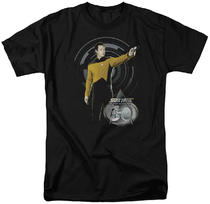 Men's tech-fabric t-shirt-Data 30th Anniversary Star Trek The Next Generation T-Shirt