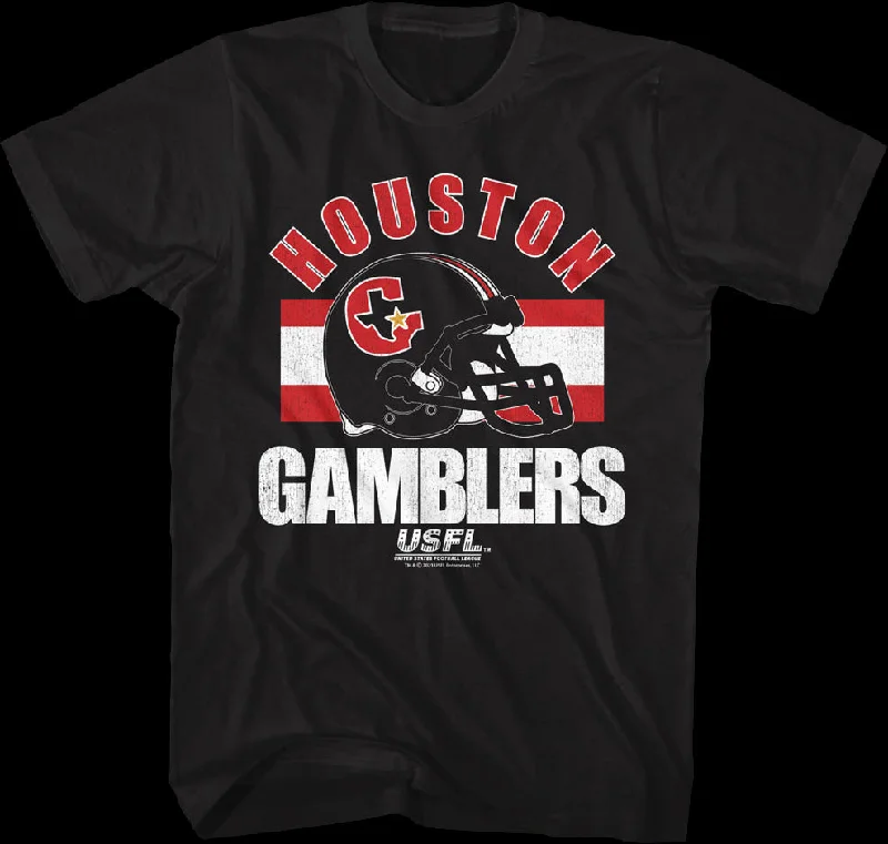 Men's nature-inspired graphic t-shirt-Houston Gamblers Helmet USFL T-Shirt