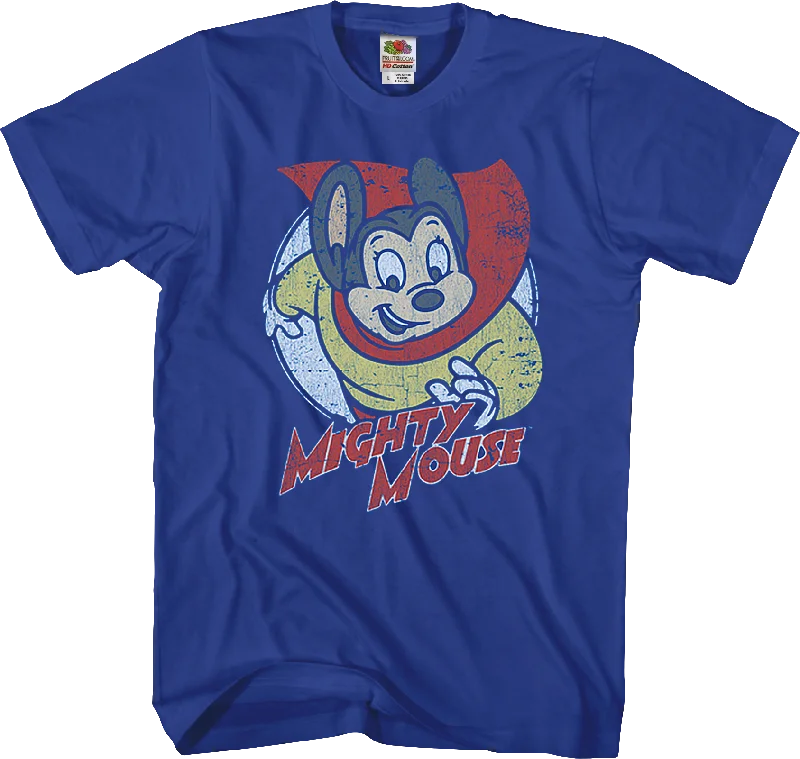 Men's heavyweight t-shirt-Vintage Mighty Mouse T-Shirt