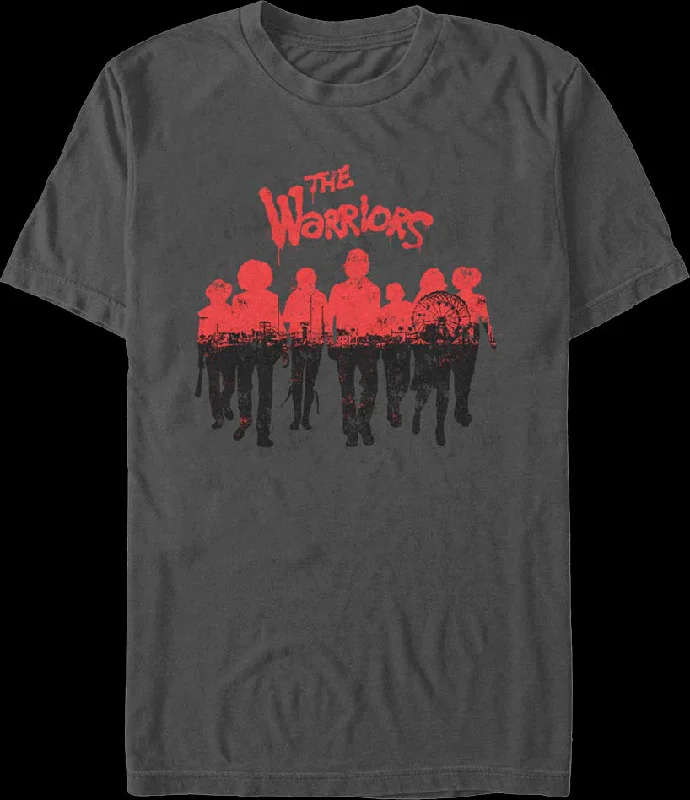 Men's tech-fabric t-shirt-Silhouettes The Warriors T-Shirt