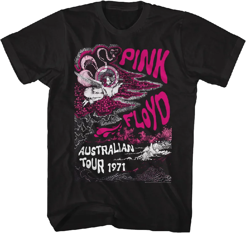 Men's minimalist design t-shirt-Australian Tour 1971 Pink Floyd T-Shirt