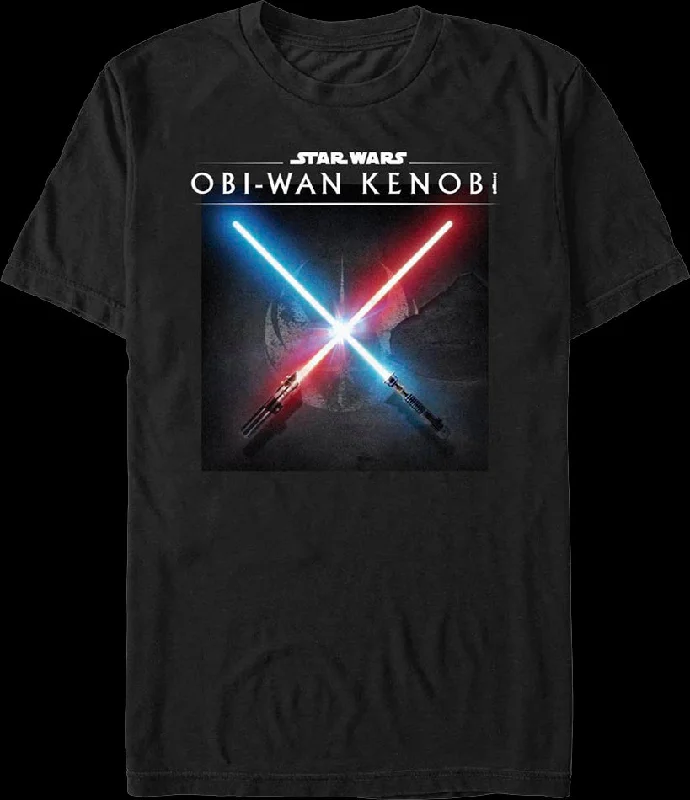 Men's soft-touch t-shirt-Obi-Wan Kenobi Darth Vader Crossed Lightsabers Star Wars T-Shirt